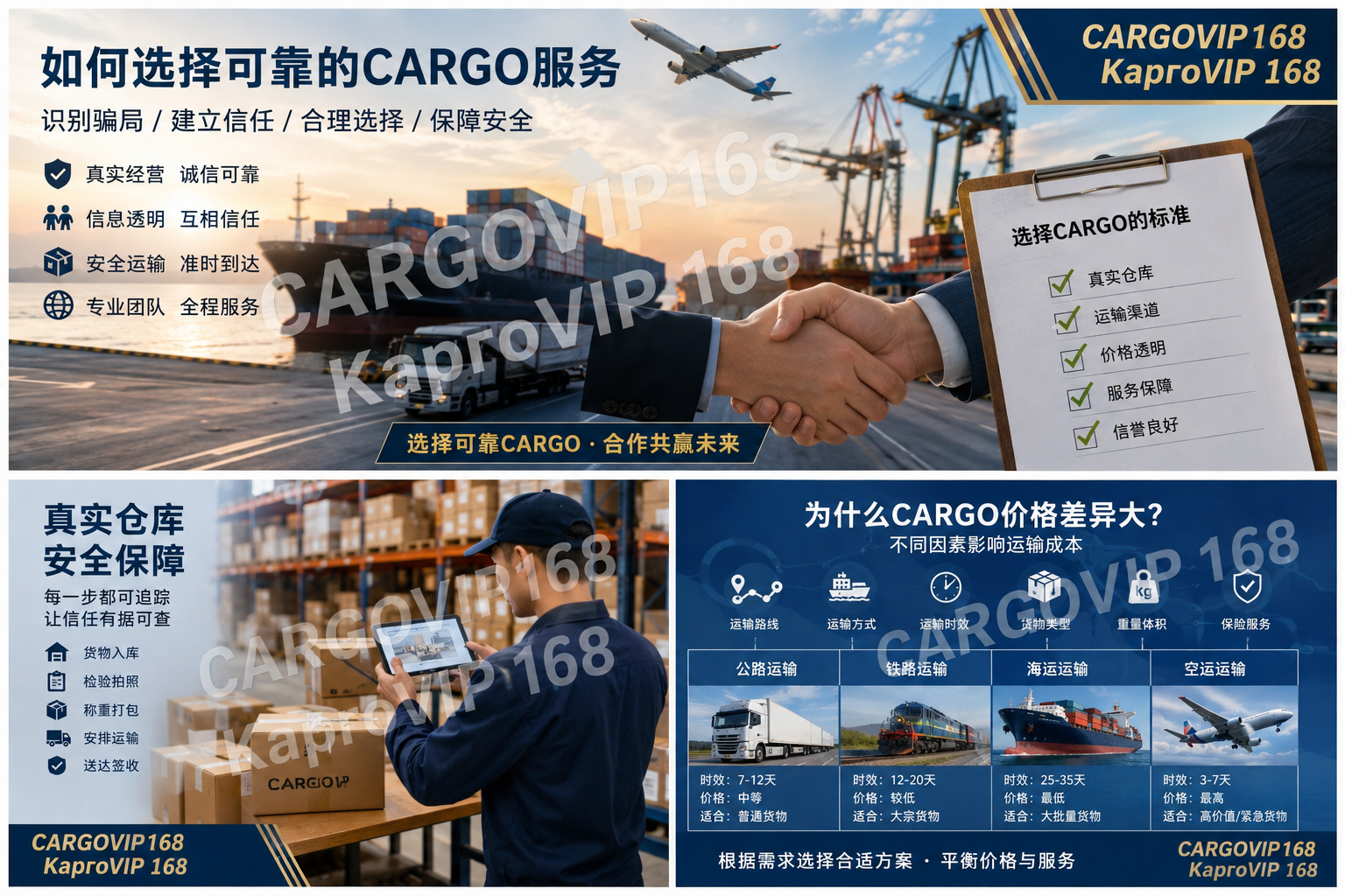 通过真实仓库、运输渠道、价格透明、服务保障和信誉选择可靠Cargo